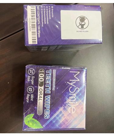 Buy MySmile Teeth Wipes - 100pcs Mint Flavor Deep Cleaning Oral Brush Ups for Fresh Breath & Teeth Care - Buy Online on GoSupps.com