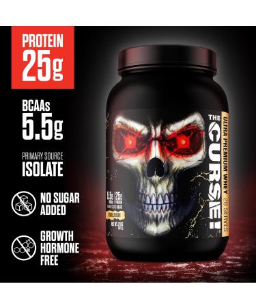 JNX SPORTS The Curse! Ultra Premium Whey Protein Powder Vanilla Bean 2lb | 25g Protein Per Serve Primary Source Whey Isolate Vanilla 2 Pound (Pack of 1) - Buy Online on GoSupps.com