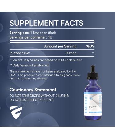 ENERGI Colloidal Silver Liquid Immune Support Supplement Immunity System Supplement for Adults and Kids Colloidal Silver Drops or Spray 8 Fl Oz Bottle - Buy Online on GoSupps.com