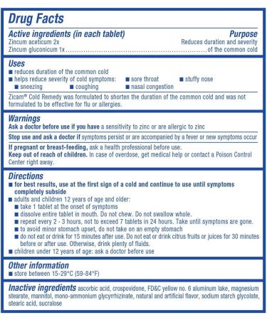 Zicam Zinc Cold Remedy RapidMelts Citrus Flavor 56ct - Quick Dissolve Tablets - Buy Online on GoSupps.com