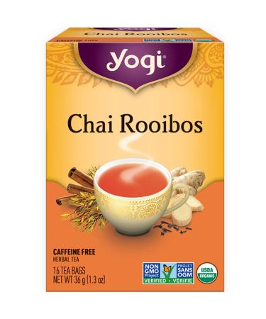 Yogi Tea - Chai Rooibos Tea (3 Pack) - Spicy Ayurvedic Blend of Rooibos Cardamom Cinnamon Clove and Ginger - Caffeine Free Organic Herbal Tea - 48 Tea Bags