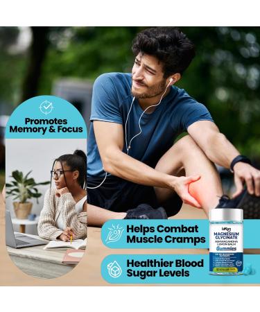  Izkan 800mg Magnesium Glycinate Gummies Sugar-Free Magnesium Supplement with Ashwagandha Lemon Balm Extract and CoQ10 for Sleep Stress Muscle Relief and Nerve Health - Buy Online on GoSupps.com