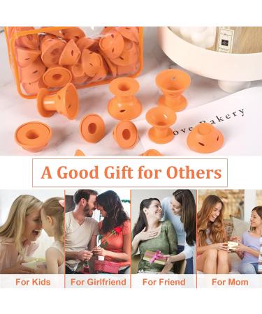 40-Piece Silicone Curlers - Overnight Magic Hair Curlers Without Heat for Long & Short Hair (Orange) - Buy Online on GoSupps.com