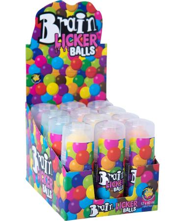 Freekee Brain Licker Balls - 12 Tongue Rollers with Sour Liquid Candy | Fruit Flavored Tray (12 x 80g) | International Shipping - Buy Online on GoSupps.com