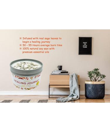 Tomoko White Sage Candle with Real Sage Leaf & Essential Oil | Red Rose Flower Lid - Perfect for Home D cor & Aromatherapy - Buy Online on GoSupps.com