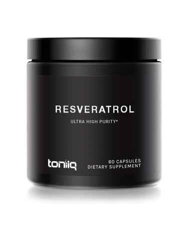 Toniiq Ultra High Purity Resveratrol Capsules Support for Anti Aging - 60 Capsules