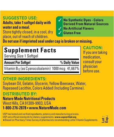 Nature Made Vitamin B12 - 150 Softgels for Energy & Metabolism Support - Buy Online on GoSupps.com