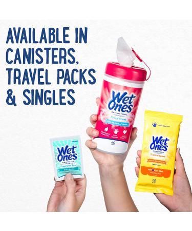 Wet Ones Antibacterial Hand Wipes - Tropical Splash Scent, 20 Count (Pack of 10) - Buy Online on GoSupps.com