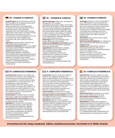 pureclinica Extra Strength B Complex with Inositol & Choline x 90 Caplets High-Potency B Vitamins for Energy Brain & Nerve Support 3 Months Supply - Buy Online on GoSupps.com