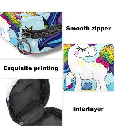 Unicorn Blue Sanitary Napkin Storage Bag for Girls First Period Pads Holder & Makeup Travel Bag - Buy Online on GoSupps.com