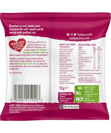 Kiddylicious Raspberry Crispies Tiddlers 12g - Buy Online on GoSupps.com