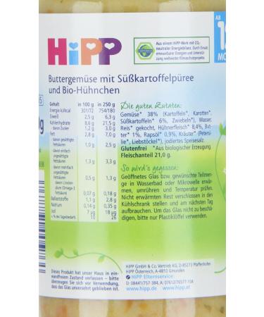 Hipp Pasta Bambini Rigatoni Napoli & Butter Vegetables Bundle - Organic Chicken Sweet Potato Puree Bulgur & Chickpeas - 6 Pack (6 x 250g) for Gourmet Small Menus | International Shipping - Buy Online on GoSupps.com