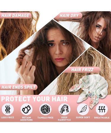 Rose Print 100% Mulberry Silk Hair Bonnet for Frizzy Natural Curls - Ideal Gift for Ladies - Buy Online on GoSupps.com
