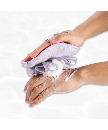 VOCOSTE Bath Sponge & Mesh Gloves Set Exfoliating Body Shower Accessories in Purple | International Shipping Available - Buy Online on GoSupps.com