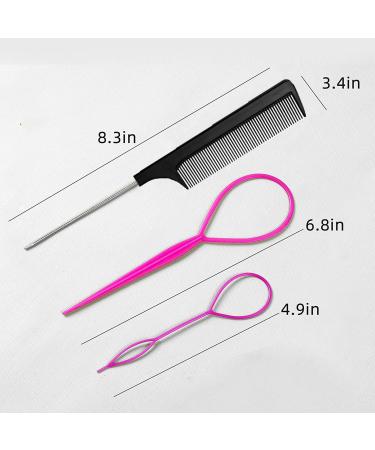 1000Pcs Clear Elastic Hair Bands with 4 Topsy Tail Tools - French Braid & Ponytail Styling Set for Girls, Women - Includes Rat Tail Comb - Buy Online on GoSupps.com