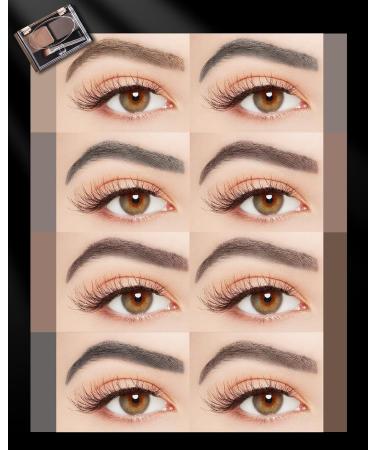 2-Color Eyebrow Powder Palette Waterproof Long-Lasting Eye Brow Makeup Kit Defined Brow Filler Lightweight Blendable Natural Full Look for Sparse Eyebrows with Brow Brush -04 Black + Dark Brown - Buy Online on GoSupps.com
