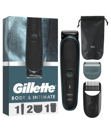 Gillette Body and Intimate Men s Body and Intimate Trimmer i5 SkinFirst Pubic Hair Trimmer for Men Waterproof Cordless for Wet/Dry Use Shaver for Men Lifetime Sharp Blades