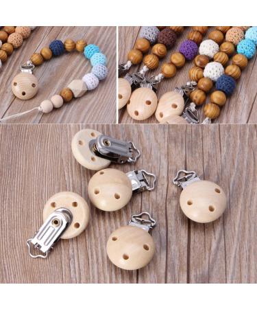 VAILANG 5pcs Metal Wooden Baby Pacifier Clips - Premium Infant Soother Clasps & Holders - Stylish & Safe Accessories for Newborns - Buy Online on GoSupps.com