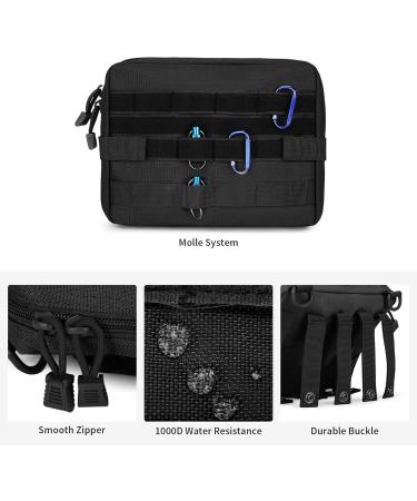 HuntVP Tactical First Aid Bag - Waterproof 1000D Molle Pouch with Red Cross Patch for Camping & Outdoor - Type 3 Black - Buy Online on GoSupps.com