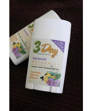 3-Day Natural Deodorant - New Softer Formula - All Natural Farm Tested (2.5 oz Stick) Gluten Free Aluminum Free (Rejuvenate) - Buy Online on GoSupps.com