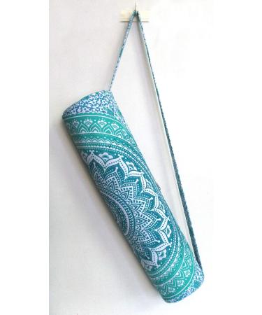 Indian Craft Castle Hippie Yoga Mat Carrier Bag with Shoulder Strap Yoga Mat Bag Gym Bag Beach Bag Green ombre