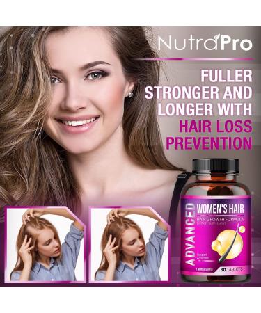 NutraPro Hair Growth Vitamins for Women | DHT Blocker & Biotin Supplement for Thicker Longer Hair Regrow & Volumize Naturally - Buy Online on GoSupps.com