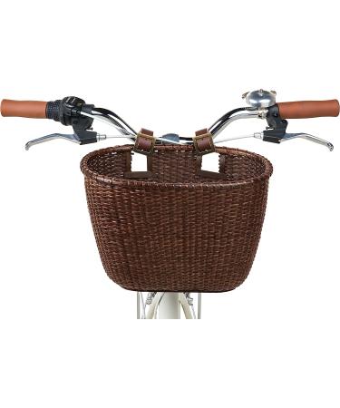Retrospec Oval Dreamcatcher Basket with Leather Straps, Brass Buckles - Dark Stain - Buy Online on GoSupps.com