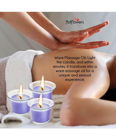 Buy HOT Flowers Kissable Massage Candle Wax Play - Set of Three - Skin Safe Low Heat Moisturizing - Perfect for Intimate Moments (Wine - Buy Online on GoSupps.com