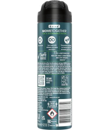 Sure Quantum Dry Nonstop Protection Anti-Perspirant Aerosol Spray deodorant for men with MotionSense technology for 72-hour sweat and odour protection 6x 150 ml (Pack of 2) 150 ml (Pack of 12) - Buy Online on GoSupps.com