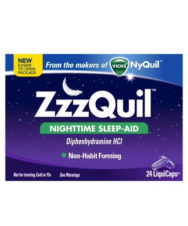 Vicks ZzzQuil Nighttime Sleep-Aid Liquicaps 24 Count