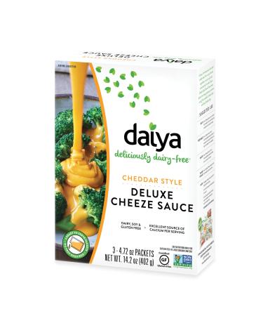 Daiya Cheddar Style Cheeze Sauce :: Plant-Based Macaroni & Cheese Sauce :: Vegan, Dairy Free, Gluten Free, Soy Free, Rich Cheesy Flavor :: Box Contains 3 Packets (2 Servings Each) (Pack of 1) Cheddar 14.2 Ounce (Pack of