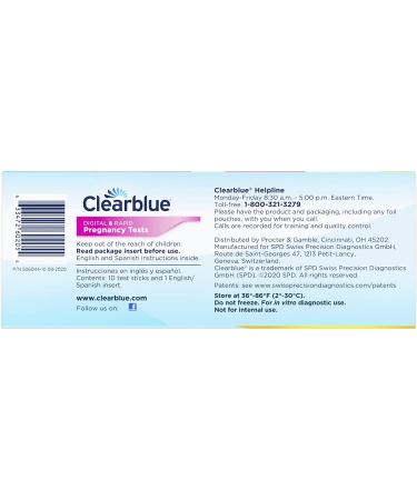Clearblue Pregnancy Test Combo Pack - 10ct Digital & 8ct Rapid Detection - Super Value 10 Count - Buy Online on GoSupps.com