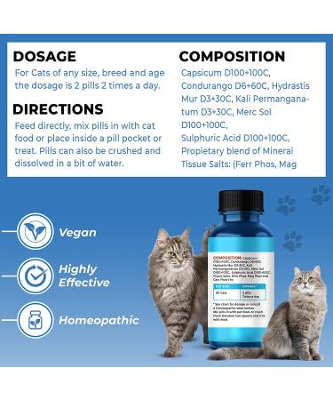 BestLife4Pets Oral Health for Cats - Dental Care Supplement for Stomatitis, Gingivitis & Gum Disease - Anti-inflammatory Pain Relief - 450ct Easy-to-Use Pills - Cat Supplies - Buy Online on GoSupps.com