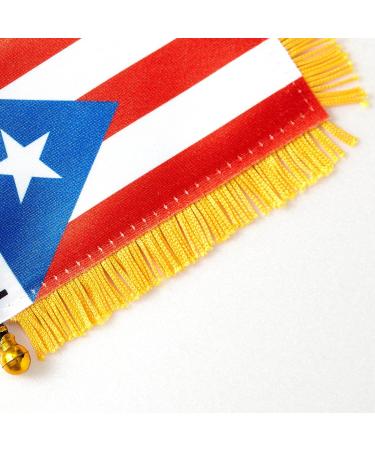 2 Pack Mini Puerto Rico Car Flags with Suction Cup Mirror Decoration - 3x5 Inch - Buy Online on GoSupps.com
