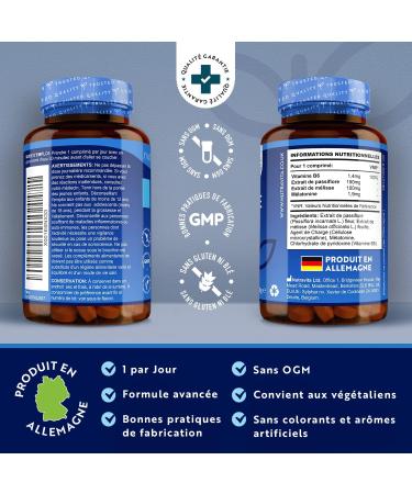 Melatonin 1.9 mg per tablet with Passionflower Melissa and Vitamin B6 - Fully Vegan High Strength Melatonin Supplement - Promotes healthy sleep - 150 tablets - Nutravita - Buy Online on GoSupps.com