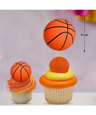 Seyal 50 Pcs Basketball Cupcake Topper for Party Sports Theme Party Cupcake Decorations Basketball cake decorations Basketball Birthday Party Slam Dunk Party March Madness - Buy Online on GoSupps.com