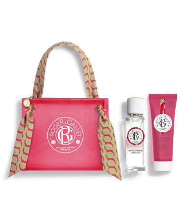 Roger & Gallet | Travel Pouch Travel Set | Includes 1 oz Fragrance Water 1.6 oz Body Lotion & Limited Edition Travel Pouch | All Natural Body Care (Red Ginger | Gingembre Rouge) Travel Pouch - Red Ginger