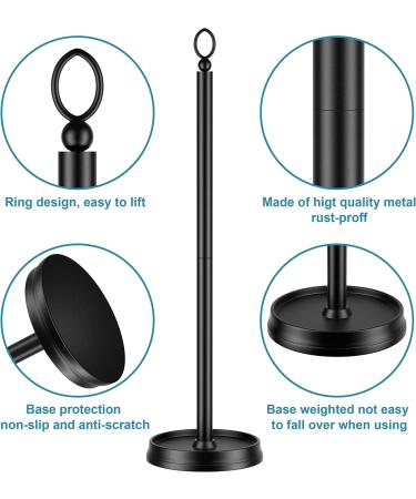 ROLABAM Heavy Weighted Toilet Paper Holder with Reserve Function - Matte Black Stand for Bathroom - 22.5 Total Height - Buy Online on GoSupps.com