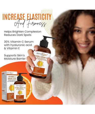 30% Vitamin C Serum - Organic Anti-Aging Facial Serum with Hyaluronic Acid Retinol Vitamin E & B | 8 Fl Oz Reduce Wrinkles & Fine Lines - Buy Online on GoSupps.com