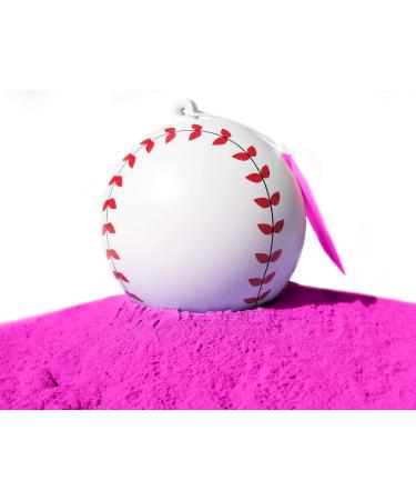 J&M Gender Reveal Baseball for Baby Showers and Reveal Parties - 100% All Natural Holi Powder (Pink)