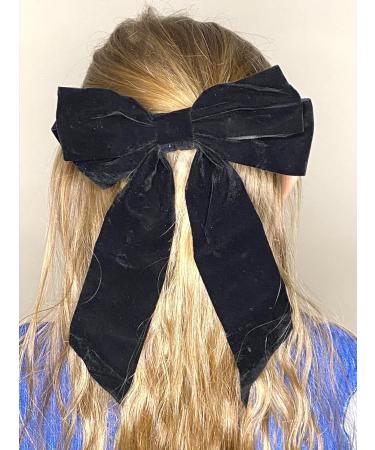 Generic Set of 2 Hair Bow Clips in Black Velvet Set of Clips for Girls Boys and Adults - Buy Online on GoSupps.com