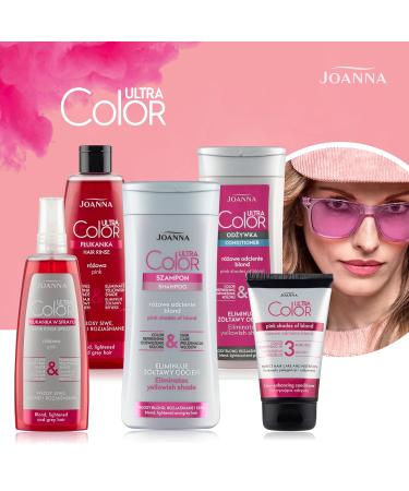 Joanna Ultra Color Pink Rinse for Blonde & Light Hair - Pastel Pink - 150ml - Temporary Shine & Tinge Removal - Buy Online on GoSupps.com