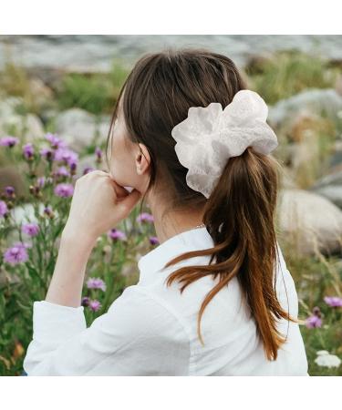 YOHAMA 6.3 Inch Oversized White Scrunchies - Big Hair Scrunchie for Girls - Elastic Hair Ties - Thick Hair Wrap - Ponytail Holder - Bun Decoration (1 pc) - Buy Online on GoSupps.com