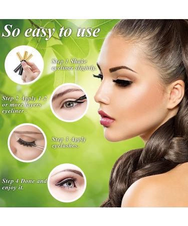EARLLER 6D Magnetic Eyelashes with Eyeliner Kit - Reusable Mink Lashes, Long & Natural Look, No Glue Needed - 3 Pairs - Buy Online on GoSupps.com