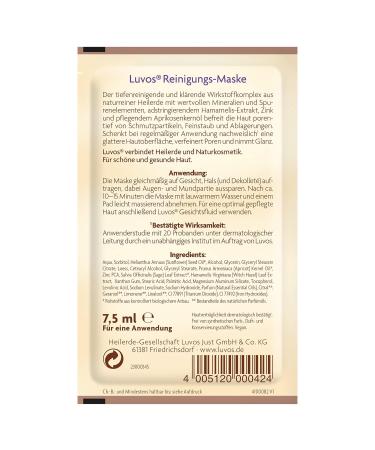 Luvos Cream Mask Cleansing - Deep Cleansing Immediate Effect | 2 x 7.5 ml | International Shipping Available - Buy Online on GoSupps.com