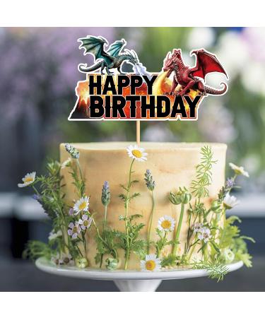 Dragon Theme Cupcake Topper - Realistic Mythical Cake Decoration for Weddings Birthdays & Parties - 1 Piece - Buy Online on GoSupps.com
