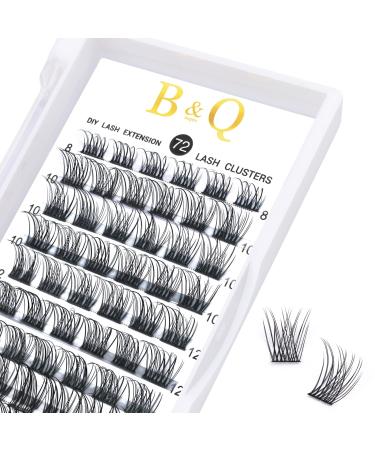 Cluster Lashes D Curl 12-18mix 72 Clusters B&Q Lash Clusters D Curl Individual Cluster Lashes Natural Eyelash Clusters DIY Lash Extensions Soft Fluffy Cluster Eyelash Extensions (B01-D-12-18MIX) D-12-18 MIX B 01