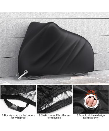 Waterproof Bicycle Cover - Durable 190T Protection Against Snow Dust & Rain - Bicycle Garage Cover with Castle Holes - 200x70x110cm with Carry Bag - Buy Online on GoSupps.com