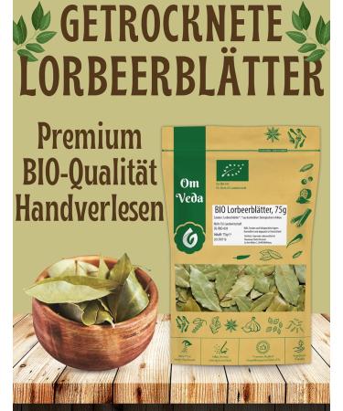 Buy Premium Organic Bay Leaves 75g | Handpicked Dried Bay Leaves | OmVeda - International Shipping Available - Buy Online on GoSupps.com