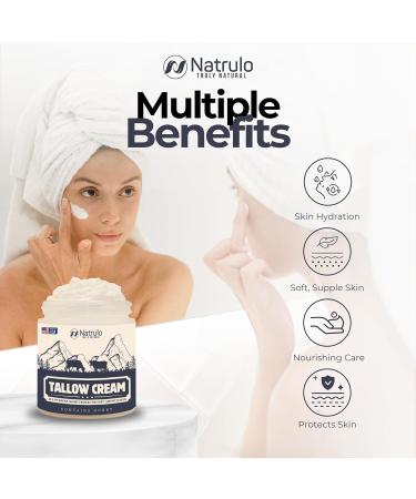 Beef Tallow Cream | All Natural Grass Fed Balm for Eczema & Dry Skin | Moisturizing Face & Body Lotion Made in USA - Buy Online on GoSupps.com